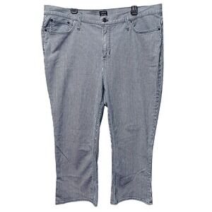 J.Crew High Rise Crop Flare Pants Striped Blue White Women Size 35 Stretch Jeans